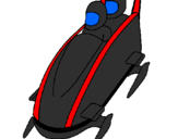 Coloring page Descent in modern bobsleigh painted byindian