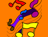 Coloring page Musical notes on the scale painted bymy life curcle