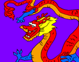 Coloring page Chinese dragon painted bykeanu