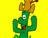 Coloring page Cactus with hat painted byChas