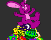 Coloring page Easter bunny painted bySabrina McCrudden