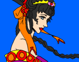 Coloring page Chinese princess painted bykai lee