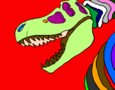 Coloring page Tyrannosaurus Rex skeleton painted bySampson by Nate