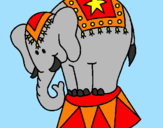 Coloring page Performing elephant painted byalex