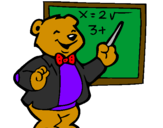 Coloring page Bear teacher painted bycilla