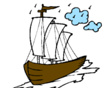 Coloring page Sailing boat painted byrandy