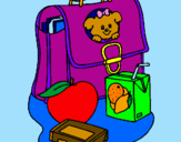 Coloring page Backpack and breakfast painted bylala