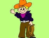 Coloring page Little cowboy painted bysumer