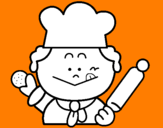 Coloring page Cook 2 painted bycook