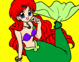 Coloring page Mermaid painted byariel