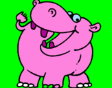 Coloring page Hippopotamus painted byalexis hohimer