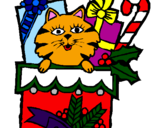 Coloring page Stocking full of presents painted byRose