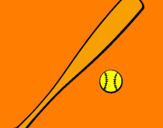 Coloring page Baseball bat and baseball ball painted by ANGEL