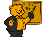 Coloring page Bear teacher painted byoliver