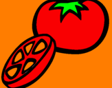 Coloring page Tomato painted byñlkjj