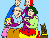 Coloring page Family  painted byjose antonio