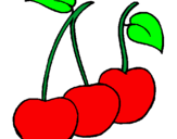 Coloring page cherries painted bysamantha