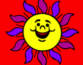 Coloring page Happy sun painted bytj