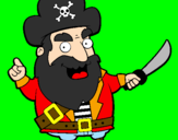 Coloring page Pirate painted byChas
