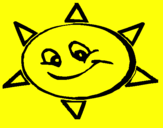 Coloring page Smiling sun painted byfelis