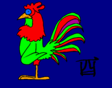 Coloring page Rooster painted byyulia