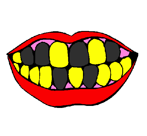 Coloring page Mouth and teeth painted byHolly