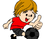 Coloring page Boy playing football painted byvuvi