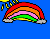Coloring page Rainbow painted bymj