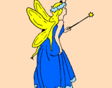 Coloring page Fairy with long hair painted byMarga