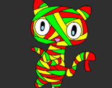 Coloring page Doodle the cat mummy painted byDesi