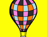 Coloring page Hot-air balloon painted byGreat