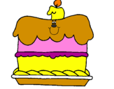 Coloring page Birthday cake painted byN3$1@