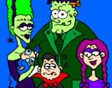 Coloring page Family of monsters painted bykisa