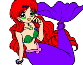 Coloring page Mermaid painted bykatie