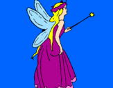 Coloring page Fairy with long hair painted bykoty