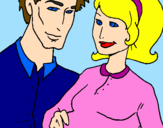 Coloring page Father and mother painted byyulia