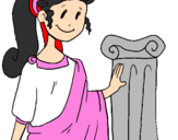 Coloring page Young Roman woman painted byvalentina  gutierrez