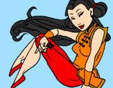 Coloring page Ninja princess painted byEduarda