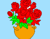 Coloring page Vase of flowers painted bynaol