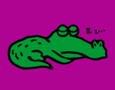 Coloring page Sleeping crocodile painted byvicenFFFD