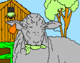 Coloring page Lamb eating a leaf painted byIratxe