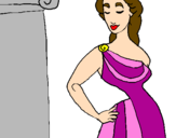 Coloring page Young Greek woman painted bybethany johnson