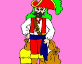 Coloring page Pirate with sacks of gold painted byLea