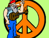 Coloring page Hippy musician painted byCandie
