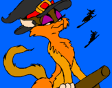 Coloring page Witch cat painted byFedupa