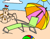 Coloring page Beach painted byRebecca