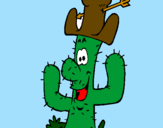 Coloring page Cactus with hat painted byegidijus