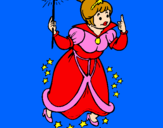 Coloring page Fairy godmother painted byangelical