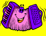 Coloring page Accordion painted bynóra