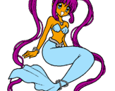Coloring page Mermaid with pearls painted bySara